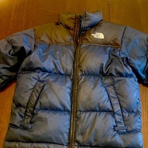 TNF The North Face jacket, kids size small, navy